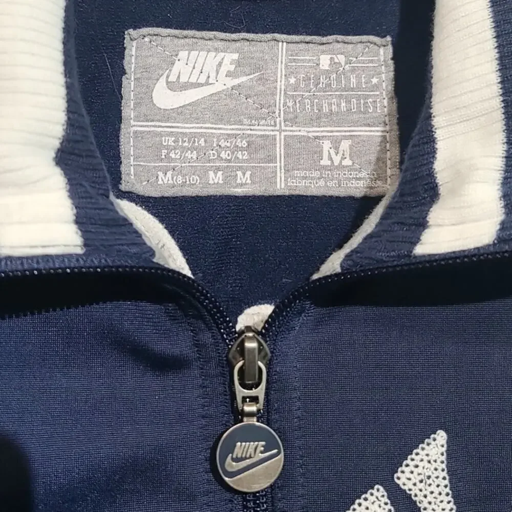 Vintage Nike NY Yankees Full Zip Track Jacket Blue Medium 8-10 GUC - Picture 5 of 6
